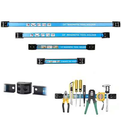 1 PC Strong Magnetic Tool Holder Heavy-Duty Magnet Bar Wall Mounted Storage Tool Bar Strip Rack Garage Organizer Wrench Tool Cabinet,8/12/18/24inch