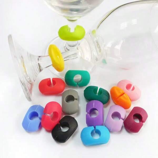 Silicone Wine Glass Marker Juice Champagne Cup Goblet Label Mug Tag Bar Wedding Identification Color Random Party Tools