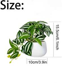 1pc Artificial Green Plant With Pot Fake Mini Plant Lifelike Indoor/Outdoor Decor For Home Garden Porch Farmhouse For Hanging Plants Window Boxes Wedding Table Office Birthday Party Gift Graduation Decor