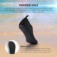 Water Shoes For Women Men Quick-Dry Aqua Socks Swim Beach Barefoot Yoga Exercise Wear Sport Accessories Pool Camping Must Haves Adult Youth Size - 黑色-w001 - 查看 11