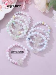 7件套花朵串珠手链套装，节日礼物 - 彩色 - 查看 8