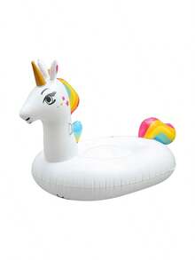 1pc Giant Unicorn Inflatable Pool Float, Summer Beach Pool Party Ride-On Lounge Raft Water Floating Accessories, Beach Essentials - Multicolor - View 11