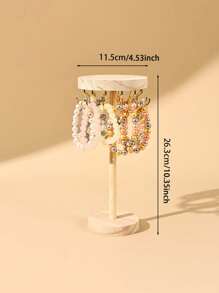 1 pièce Présentoir en bois rond pour collier/bracelet/serre-tête, support organisateur de bijoux. Nécessité estivale pour les femmes. Organisateur de rangement, cadeau, voyage, rentrée scolaire