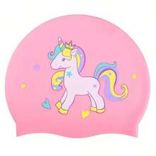 Silicone Cartoon Unicorn Swimming Cap, Suitable For Short/Wavy/Medium-Long Hair, Waterproof Anti-Slip Swimming Hat, Beach Essentials, Beach Accessories, Pool Float - Multicolor - View 13