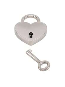 Vintage Mini Personalized Heart-Shaped Padlock With Key, Travel Luggage, Diary, Cabinet, Couple Lock Set