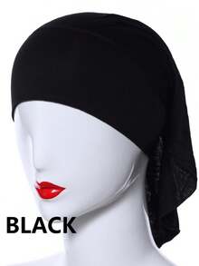 1pc Muslim Lightweight Breathable Casual Headscarf Cap, Multi-Color Sheer - Mesh Base Turban Hat - View 4