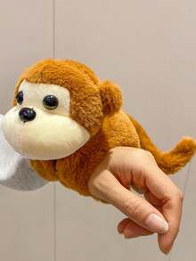 可爱动物毛绒玩具套装，包含狐狸、考拉、熊猫、猪、鸭子、浣熊、猴子和兔子，配有拍手环，创意设计，可佩戴在手腕上，新颖的圣诞节和新年礼物，适合作为玩偶、圣诞礼物或趣味毛绒玩具。 - 彩色 - 查看 4