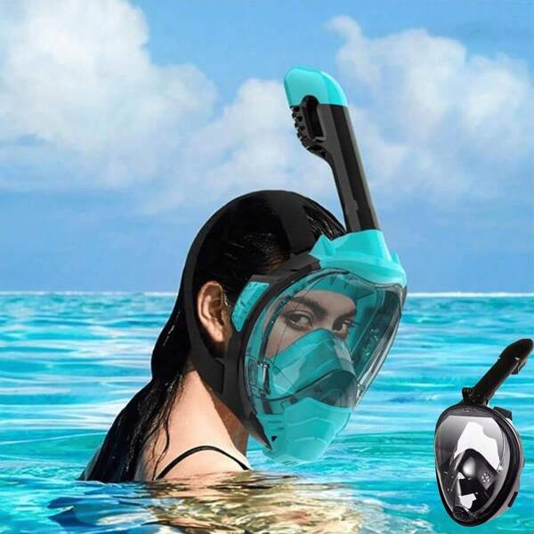 1pc Seaview 180 V3 Adult Full Face Snorkeling Mask-V3 Is The Perfect Snorkeling Equipment For Adults-The Snorkeling Mask Has A 180-Degree Panoramic View, Making Breathing 600 Percent Easier-Patented Flowtech Air Intake Underwater Snorkeling, Beach Essentials, Beach Accessories, Pool Float