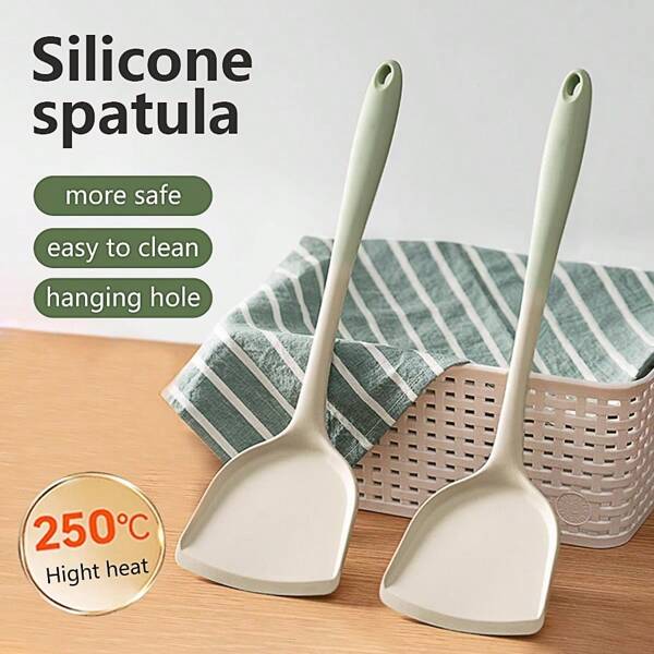 1 pieza Espátula de silicona para el hogar y la cocina, resistente a altas temperaturas, utensilios de cocina antiadherentes, paleta de silicona comestible
