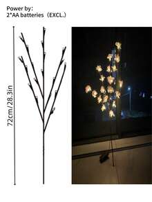 1pc Artificial Cherry Tree Branch Light, DIY Blue/Pink Cherry Blossom Decorative Light, USB Power Supply 8 Kinds Of Lighting Modes, Flexible Decorative Wicker Light, Suitable For Living Room Bedroom Decoration, Game Room Decoration, Interior Wall, Wedding, Valentine's Day, Mother's Day Decoration, Party Atmosphere, Courtyard Room Decoration