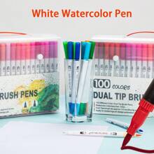 Set de plumones de acuarela con puntas duales, marcadores de punta suave y lavables, ideales para DIY, dibujos, bocetos, colorear para adultos, pintura artística e ilustración, con colores ricos y vibrantes, regalo perfecto para amigos, útiles escolares, de vuelta a clases