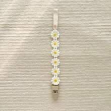 1pc Baby Daisy Pacifier Chain, Anti-Lost Pacifier Clip, Teether And Pacifier Holder, Random Color And Patterns Assorted
