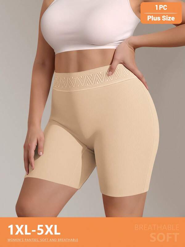 MIOTAN Pantaloni scurți pentru femei, mărime mare, cu talie înaltă, fără cusături, control al abdomenului, elastici, moi și respirabili