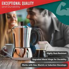 Moka Pot - 6 Cup Stovetop Espresso Coffee Maker - 100% Stainless Steel Italian And Cuban Mocha Coffee Maker - 6 Cup - View 5