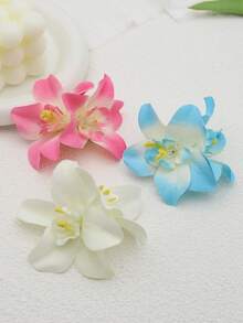 3pcs Fabric Artificial Flower Hair Clips, Bohemian Style Side Bangs Hairpin, Beach Holiday Daily Wear, Claw Clips, Hair Slide - Two Colors - View 11