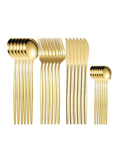 4pcs/16pcs/24pcs/32pcs Stainless Steel Cutlery Set, Knife Fork Spoon Set, Suitable For Home Kitchen, Restaurant, Hotel