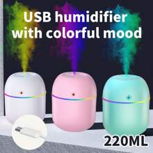 1 pièce / 2 pièces d'humidificateurs portables, de purificateurs d'air miniatures, de diffuseurs d'arômes - équipés de lampes de bureau à LED, dotés de veilleuses de chevet de type nébuliseur, convenant à diverses applications, capables d'humidifier l'air, avec des couleurs vives, émettant en continu des parfums, créant une atmosphère relaxante, convenant à la décoration de la maison, à la décoration de la chambre en tant que cadeaux, anniversaires, souvenirs de remise de diplômes, etc.