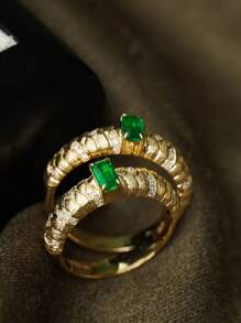 1 Stück handgefertigter eleganter Retro-Ring aus 925er Sterlingsilber mit Zirkonienstein, vielseitiges Design geeignet für den täglichen Gebrauch von Frauen, Festivalpartys, Schmuckgeschenk
