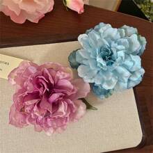 1 Stück exquisiter Blumen Seitenklemm Foto Requisit Haarclip, romantischer ästhetischer Stil Haaraccessoire für Mädchen, Pfingstrosen & Kamelien Design Haarklammer Haarspangen