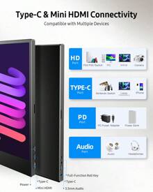 Uperfect Tragbarer Monitor Uperfect 156e07W 15,6 " 1080P FHD IPS Touchscreen TYPE-C USB C für PC Laptop Handy, VESA-kompatibel