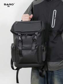 saroxi 男士休闲背包，时尚翻盖背包，轻便便携，适合旅行、露营、徒步旅行、大学/学校、青年学生，必备礼物