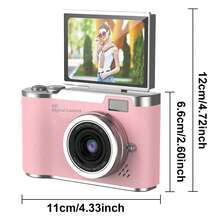 1080P HD Digital Camera Digital Zoom Cameras For Vlogging 2.4 '' LCD Rechargeable Camera Photography Professional Camera For Teenagers, And Beginners With 32G TF Card, Support For Taking Photos, Recording Videos, For Thanksgiving Christmas And New Year Gifts - 粉色 - 查看 11