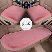 3pcs Plush Car Seat Cushion, Short Plush Whole Rear Seat Cushion Set,Car Accessories
