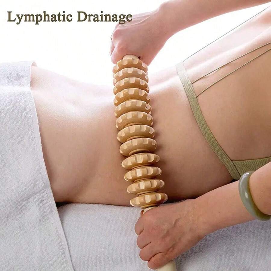 Que massage gỗ sồi 9 con lăn & 12 con lăn, que massage bụng, dùng tại nhà, tiệm massage, dụng cụ cạo massage huyệt đạo, que massage toàn thân, quà tặng ngày lễ - Nhiều màu - Xem 1