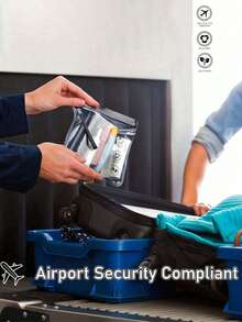 1/2/3pcs Clear Travel Toiletry Bag, Leak-Proof Airport Liquids Travel Bag With Hanging Rope,Airport Security Liquids Bags, Reusable Quart Size Travel Bag,Travel Accessories Makeup Bags, Waterproof Wash Bags Travel Essentials Vacation Summer Holiday Back To School - Multicolor - View 7