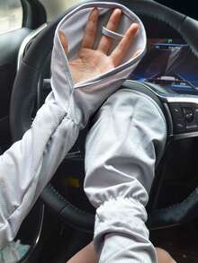 夏季防晒宽松冰袖马蹄袖开车手套女士防紫外线护臂骑行冰丝袖慢跑防晒手套沙滩防晒手套可沾水