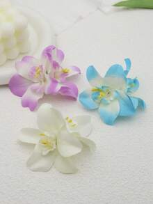 3pcs Fabric Artificial Flower Hair Clips, Bohemian Style Side Bangs Hairpin, Beach Holiday Daily Wear, Claw Clips, Hair Slide - Two Colors - View 4