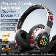 Reletech 新款 T12 涂鸦无线蓝牙耳机，炫酷设计/LED 灯光/无游戏延迟/全套耳塞/适合作为生日礼物/户外游戏 - 彩色 - 查看 14