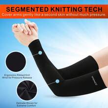 4 Pairs Arm Sleeves For Men Women, UPF 50 Cooling UV Sun Protection Sports Compression Sleeves - 2 Pairs Black/ 1 Pair White/ 1 Pair Blue - View 11