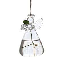 Clear Glass Vase Angel Shape Flower Plant Hanging Container Beautiful Home Decoration - Transparent - View 1