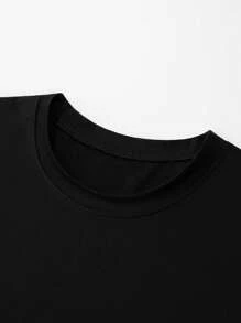 Paquete de 5 camisetas de cuello redondo de manga corta de unicolor minimalista para hombres