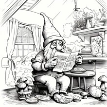 Deluxe Adult Coloring Book - 22 Thick Pages, Single-Sheet Dwarf's Fungal House Fantasy Artwork - Ideal For Halloween, Thanksgiving, Christmas & Holiday Gifts, Book, Back To School, School Supplies
