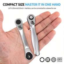 1 件迷你棘轮扳手，快速双向棘轮套筒批头，便携式 1/4 英寸扳手 - 彩色 - 查看 2
