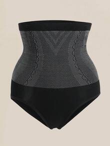1件装无缝收腹提臀内裤高腰塑形内裤束腰塑身衣女士塑身裤女士内衣女式内裤提臀裤 - 黑色 - 查看 7
