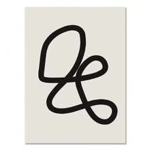 1pc Wall Arts Posters Optional Frame Vintage Abstract Boho Geometric Line Posters Black Beige Bohemian Wall Art Canvas Painting Print Picture For Living Room Home Decoration