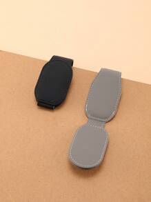 1pc Car Sunglasses Holder Glasses Hanger Clip For Car Sun Visor With Leather Adsorption Automotive Interior Accessories For All Eyeglasses