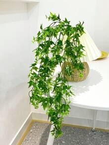 1 件装假藤蔓用于房间装饰人造常春藤花环带夹子绿花悬挂植物仿绿叶卧室美观装饰适用于家庭花园墙壁婚礼 - 彩色 - 查看 4