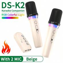 KZ DS-K2 Karaoke Companion Wireless Microphone Dynamic Bluetooth 5.3 DSP Mixer System Machine RGB Colorful Light 3.5mm AUX Amplifier Host