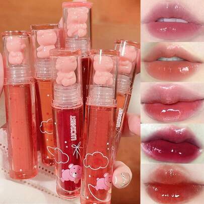 Six Colors Of Shiny Lip Gloss - Long-Lasting Makeup, Rich Lip Color, With A Glossy Moisturizing Effect, Suitable As A Valentine's Day Gift