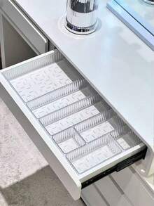 1pc/4pcs/7pcs Acrylic Makeup Drawer Organizer Set, Multi-Size Combination Storage Boxes, Suitable For Cosmetics, Skincare, Office Supplies, Desktop Accessories, Portable Design, Jewelry Tray, Desk Tidy, Room Decor, Home Decor - Transparent - View 13