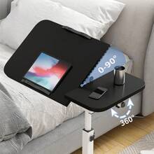 Multi Functional Side Table, Sofa Side Table, Portable Bedside Table, Movable And Adjustable Height, With Wheels, Suitable For Dormitory And Home Use, Easy To Install. Black, White.