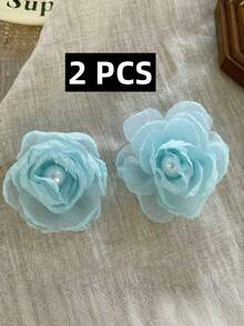 2PCS Floral Mesh Shoe Clips - Sweet Fashion Shoe Accessories For Women, Decorative Flower Shoe Charms For Sandals & High Heels - Multicolor - View 11