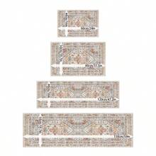 1/2 Set Large Area Washable Carpets, Hallway Rugs, Easy Cleaning Carpets Suitable For Living Room, Bedroom, Vintage Home Decor - Orange - View 7