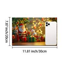 1pc Christmas Santa, Snowman & Tree Printed Silicone Coffee Drink Coaster, Anti-Slip Absorbent Washable Drainage Mat For Countertop, Kitchen, Dining Table, Holiday Decor