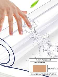 1,0 mm Protezione in PVC trasparente per tavolo - Copertura per scrivania rettangolare in plastica trasparente spessa, multisize, per comodino, scrivania da ufficio e computer, tavolino, piccola protezione per scrivania - Trasparente 1,0 mm - Visualizzare 8