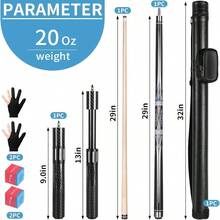 Profional Pool Cue Stick Canadian Maple Pool Sticks With Low Deflection Shaft And Telescopic Carbon Fiber Extension Set Comes With Leather Cue Case Billia Accories - Pattern1 - View 2